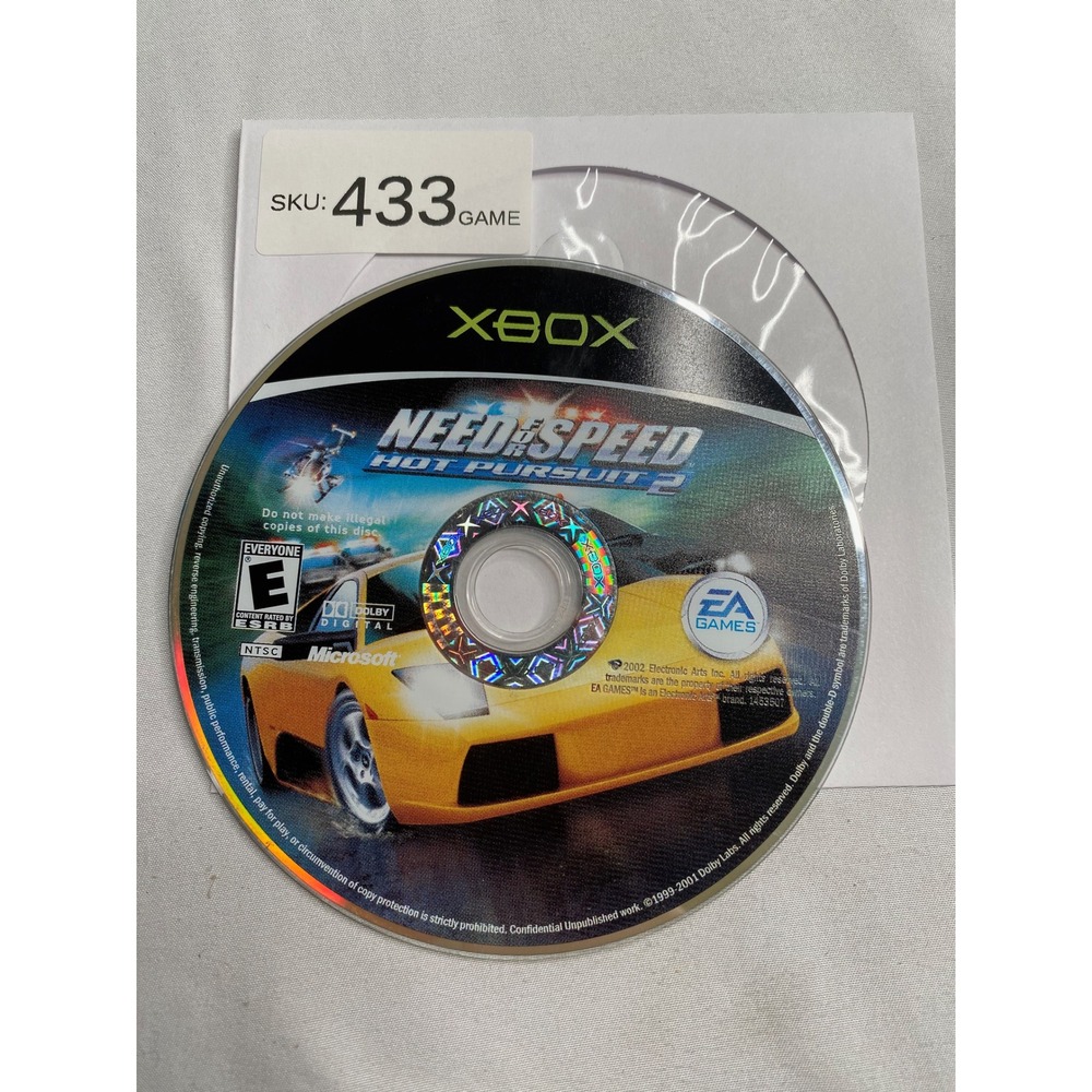 Need for Speed Hot Pursuit 2 Microsoft Xbox Original Game Disc Only EA Games